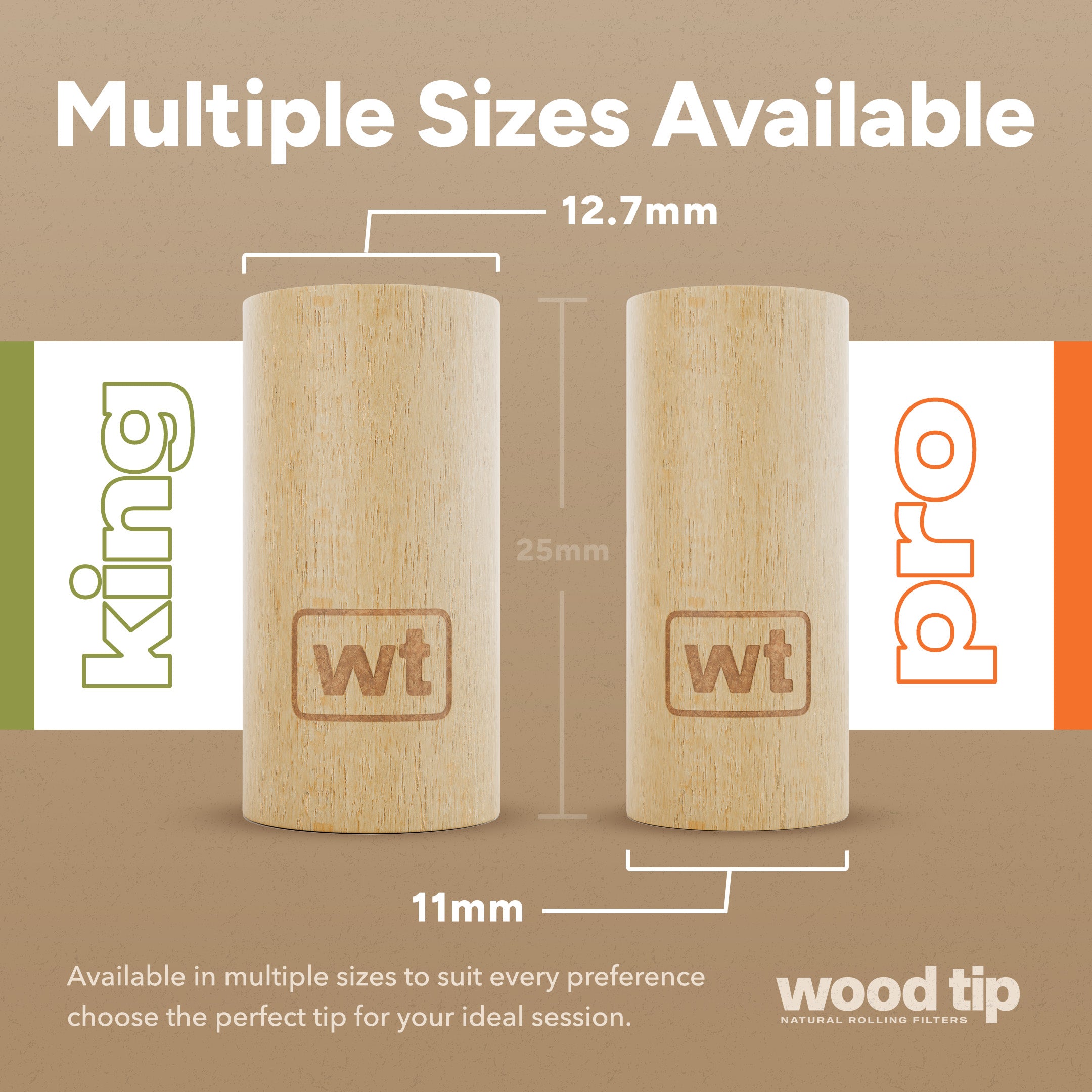 King Wood 50ct wood tips, 12.7mm organitips nicetips, midnightsmoking propertips and riptips premium collection