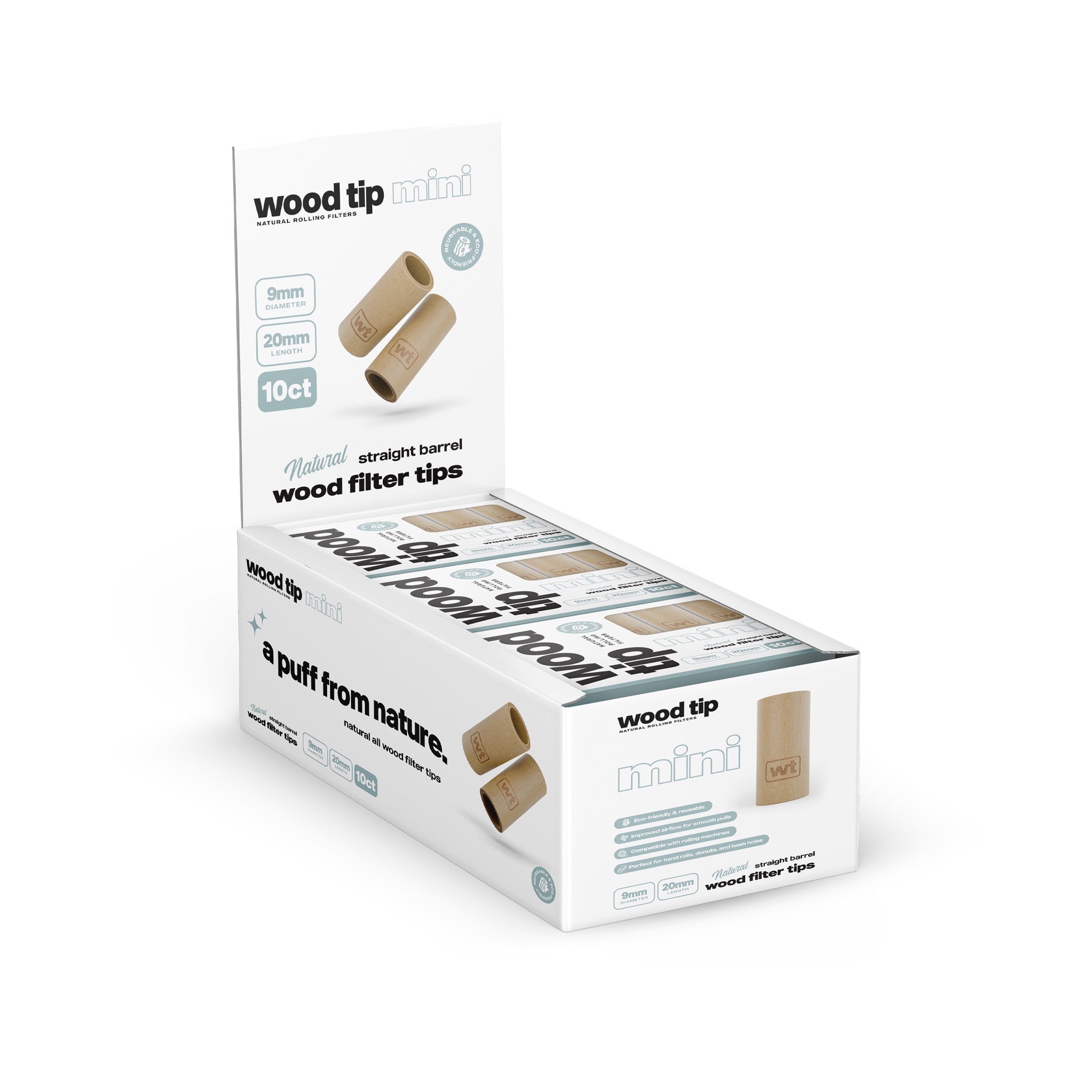 9mm Mini Wood Tips - 10ct (x12) Display Case